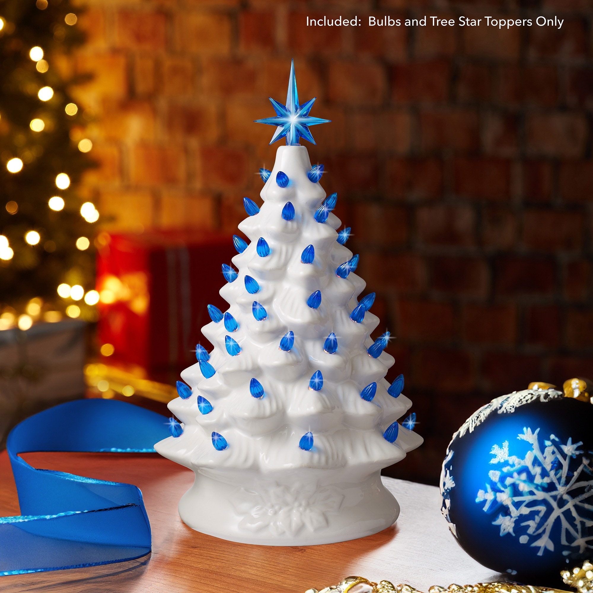 Ceramic Christmas Tree Replacement Lights 108 Blue Bulbs 3 Stars -  Overstock - 40109540, image size:2000x2000