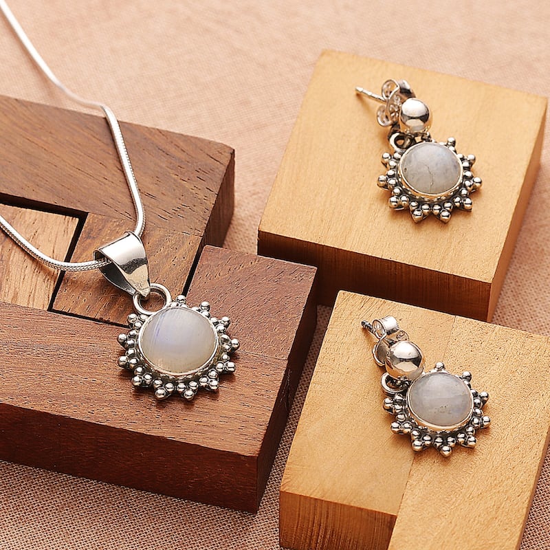 Novica Handmade Goddess Rainbow Monstone Jewelry Set