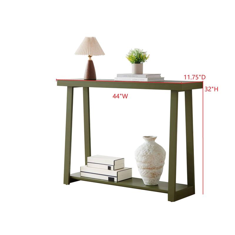 Emma Collection Wood 44" Modern Console Table with Shelf