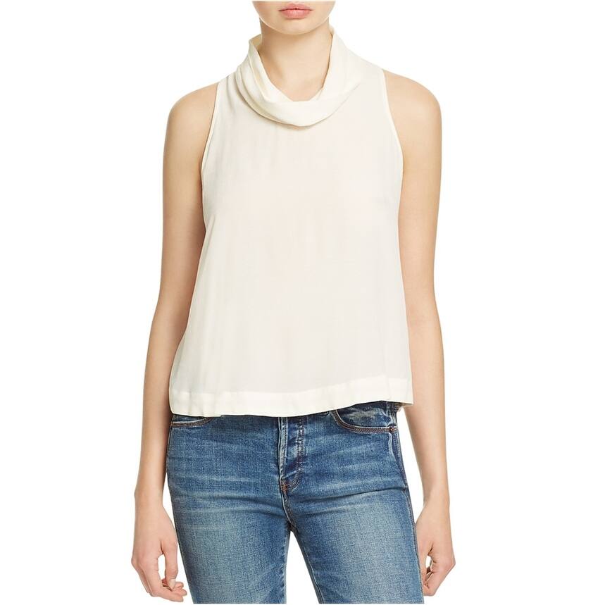 Free People Womens City Lights Pullover Blouse, Off-White, Medium