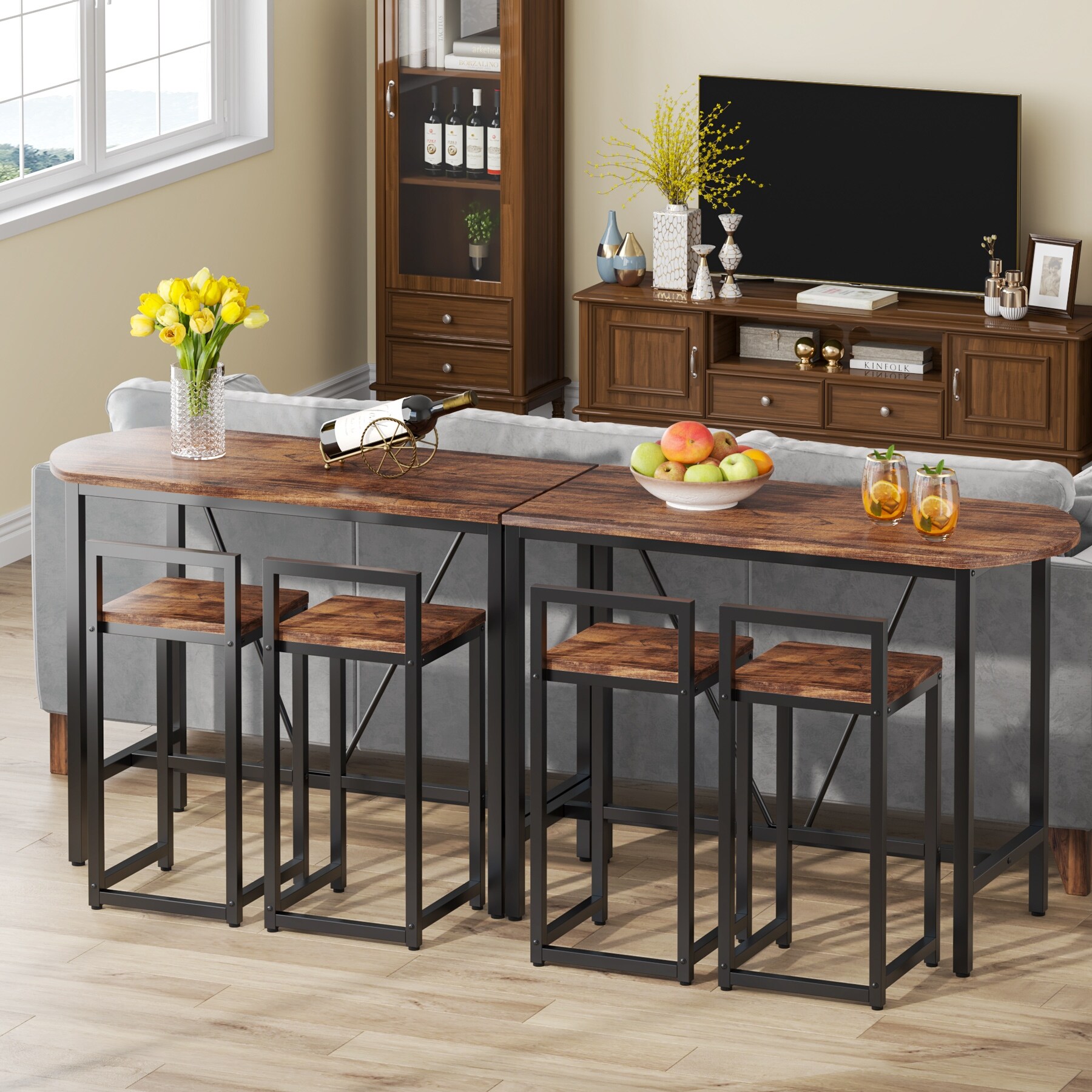 Multipurpose Home Kitchen Dining Bar Table Set 3 Upholstered Stools - On  Sale - Bed Bath & Beyond - 37904875
