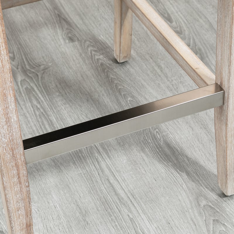 Counter Height Bar Stools Set of 2 with Wood Legs