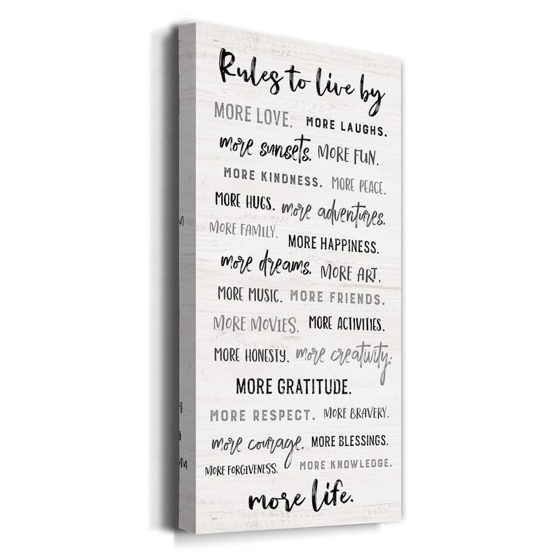 Rules to Live By- Premium Gallery Wrapped Canvas - Ready to Hang