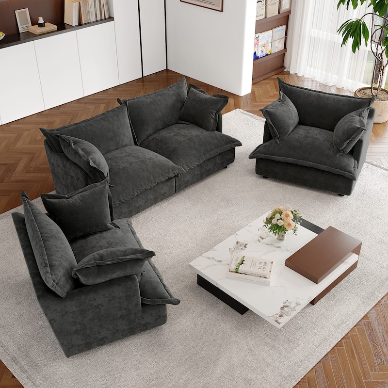 Double Layer Cushion Comfy Cloud Modular Sectional Sofa Set