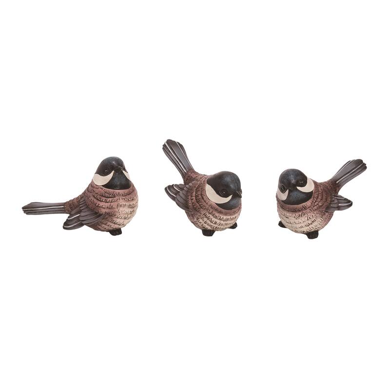 Transpac Medium Resin Tonal Bird Set of 3 Spring Home Decorations