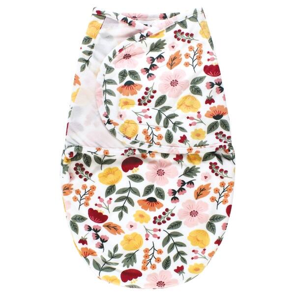 slide 1 of 1, Hudson Baby Infant Girl Plush Faux Fur Swaddle Wrap, Fall Botanical, 0-3 Months - Fall Botanical - 0-3 Months 0-3 Months - Fall Botanical