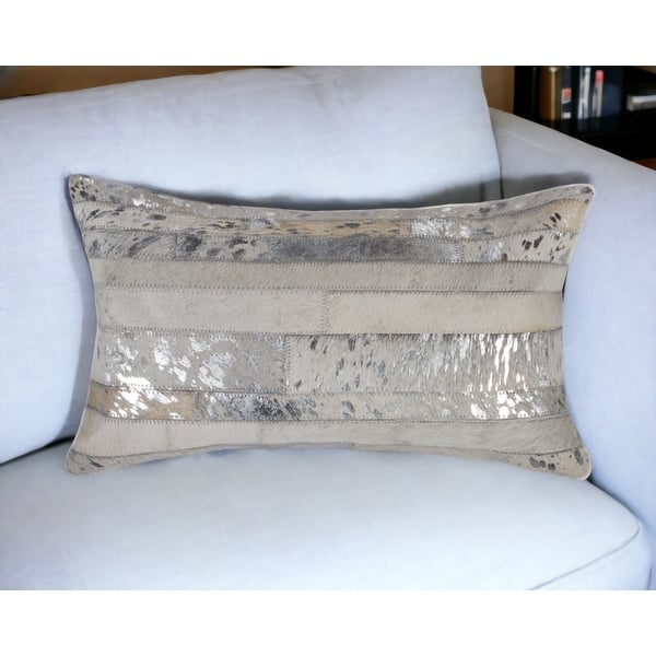 12 X 20 Gray Chevron Cowhide Throw Pillow 12 X 20 Gray Chevron Cowhide Throw Pillow