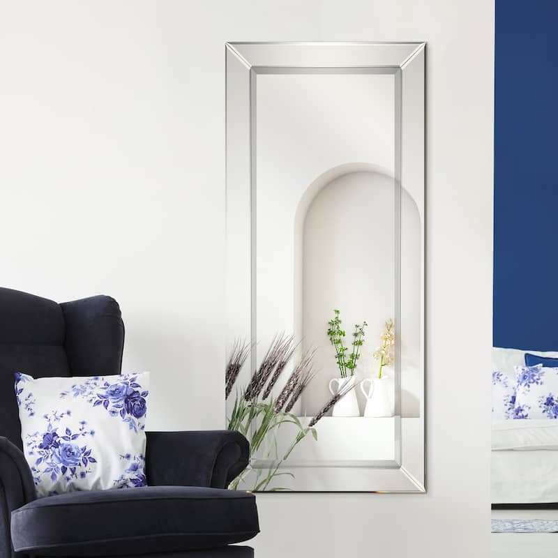 Beveled Rectangular Clear HD Wall Mounted Mirror for Bathroom, Vanity, Bedroom Mirrors, 3 sizes