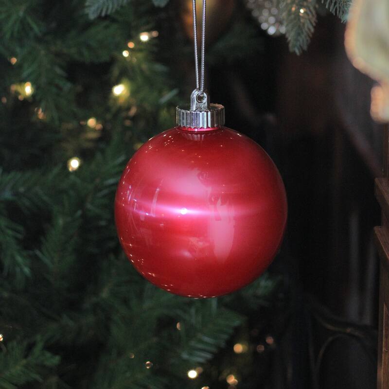 3ct Red LED B/O Shatterproof Christmas Ball Ornaments 6" (150mm)