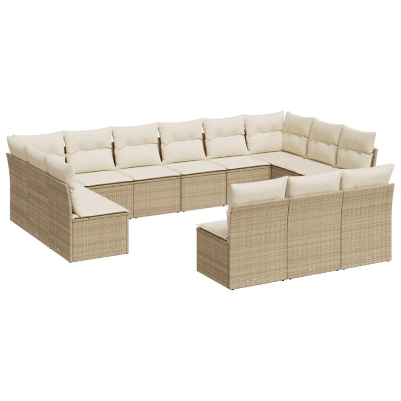 vidaXL Garden Sofa Set Beige, Cream white - 24.4 x 24.4 x 27.2