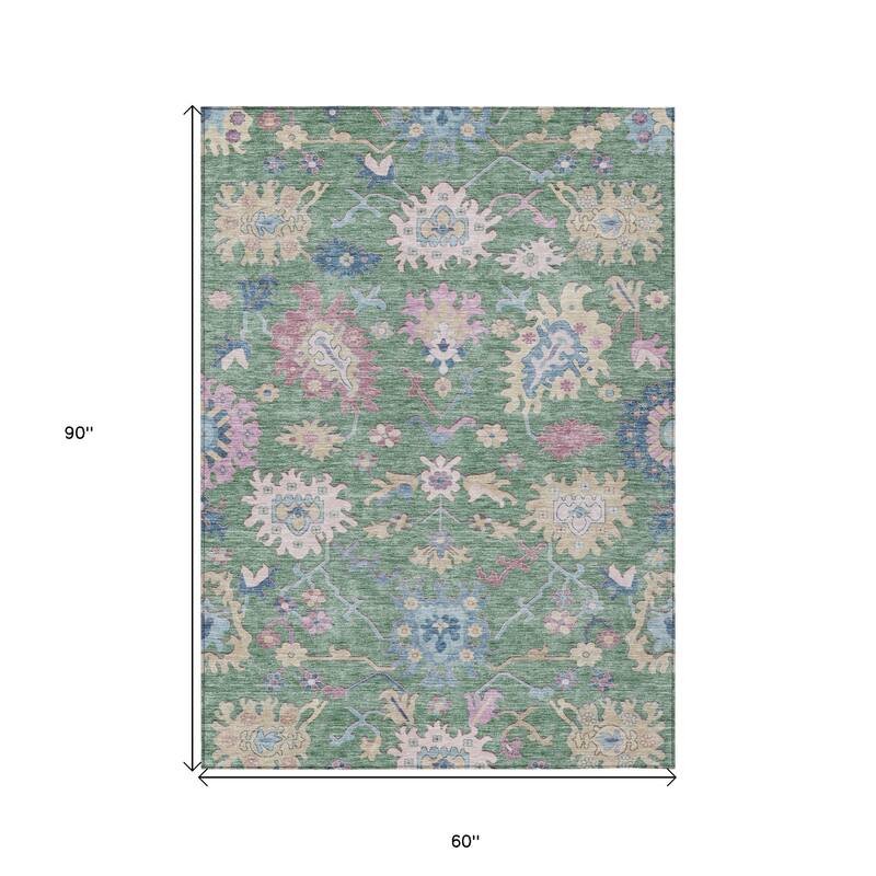 HomeRoots Floral Transitional Rectangle Outdoor Rug