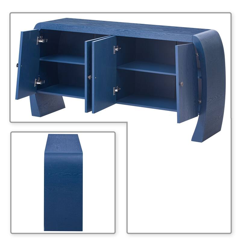 Modern Classic 4-Door Wooden Sideboard Storage Cabinet