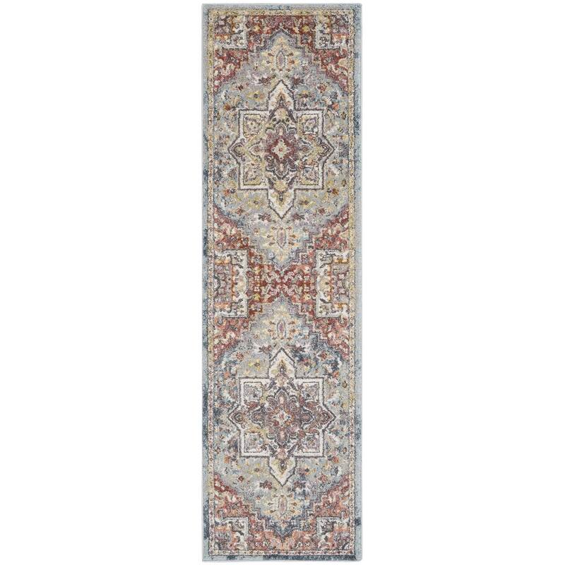 Hoga Power Loomed Distressed Abstract Floral Traditional Stain Resistant Area Rug By HomeRoots - 90' X '26' X '0.5