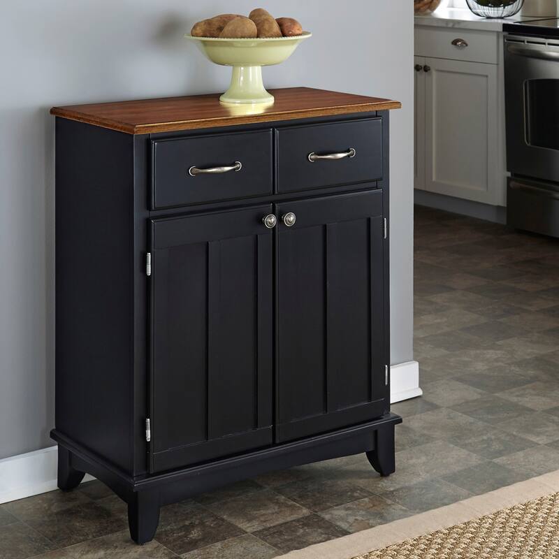 Homestyles Black Wood Buffet with Wood Top - 29' x 16' x 36' - 29' x 16' x 36' - Black