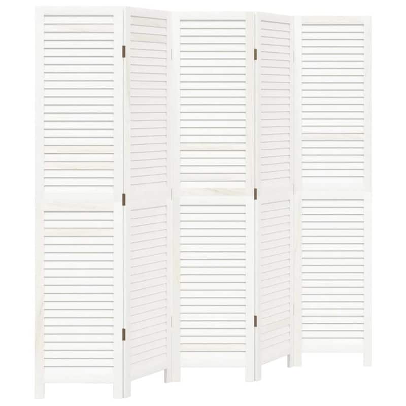 vidaXL Room Divider Privacy Screen Living Room White Solid Wood Paulownia