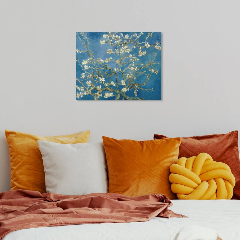 Wynwood Studio Canvas Floral and Botanical Bloom on Blue Blue and Glam Wall Art Canvas Print - 20 x 16