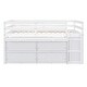 preview thumbnail 46 of 144, Twin/Full Size Low Loft Bed with Retractable Writing Desk and 4 Drawers, Wooden Loft Bedframe w/ Lateral Portable Desk & Shelves