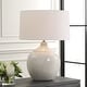 preview thumbnail 2 of 5, Uttermost Dribble White Glaze Table Lamp - 25.75" H X 19" W X 19" D