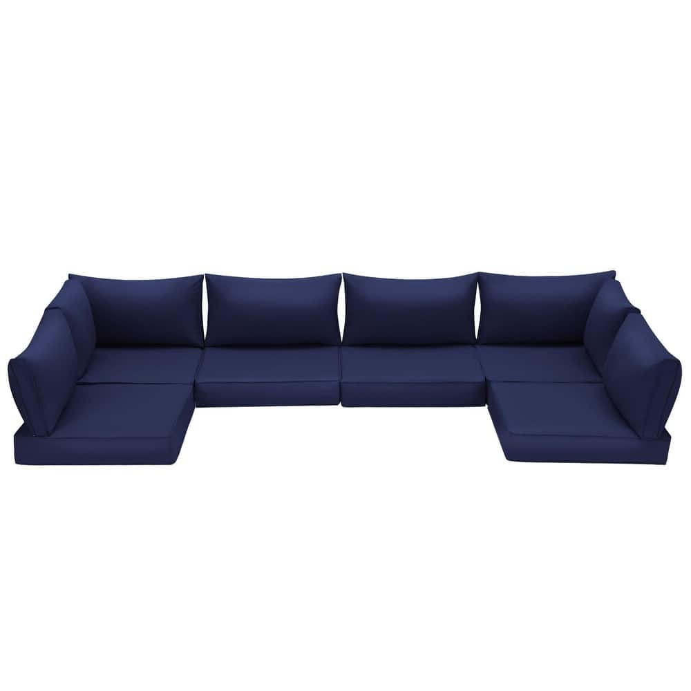 Outdoor Replacement Cushions for Patio Furniture, Waterproof & Non-Slip 4" Sofa Cushions, 6-Seat Conversation Sets, UV-Resistant