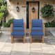 Option Brown Wicker Blue Cushion