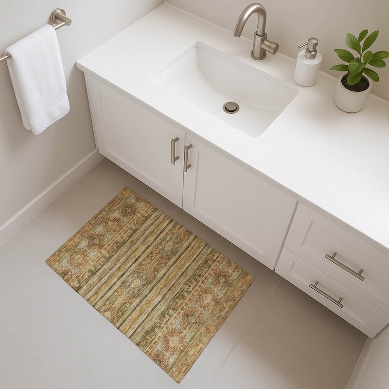 Premium Washable Super Soft Boho Global Mayfield Rug - Beige - 1'8" x 2'6"