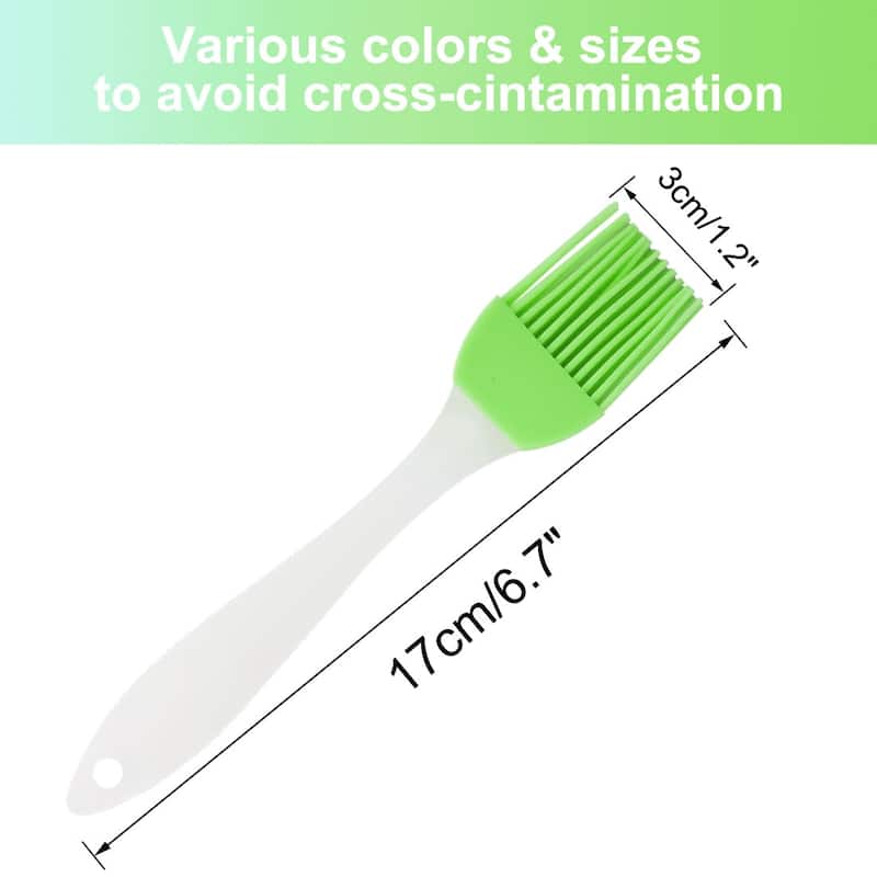 2pcs Flexible Silicone Brush Heat Resistant Non-Stick Utensils - Green - 6.7" x 1.2"(L*W)