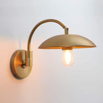 Gold arm wall light fixture retron wall lighting sconce