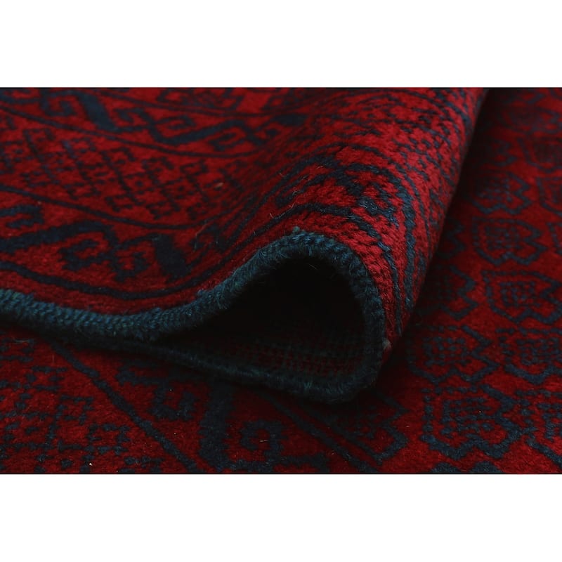 Vintage Distressed Jimena Red/Navy Rug - 3'6" x 6'8"