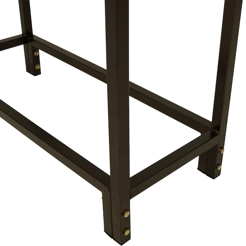Sunnydaze Log Rack 30" Steel with Bronze Finish Indoor-Outdoor Firewood Storage - Bronze|Bronze