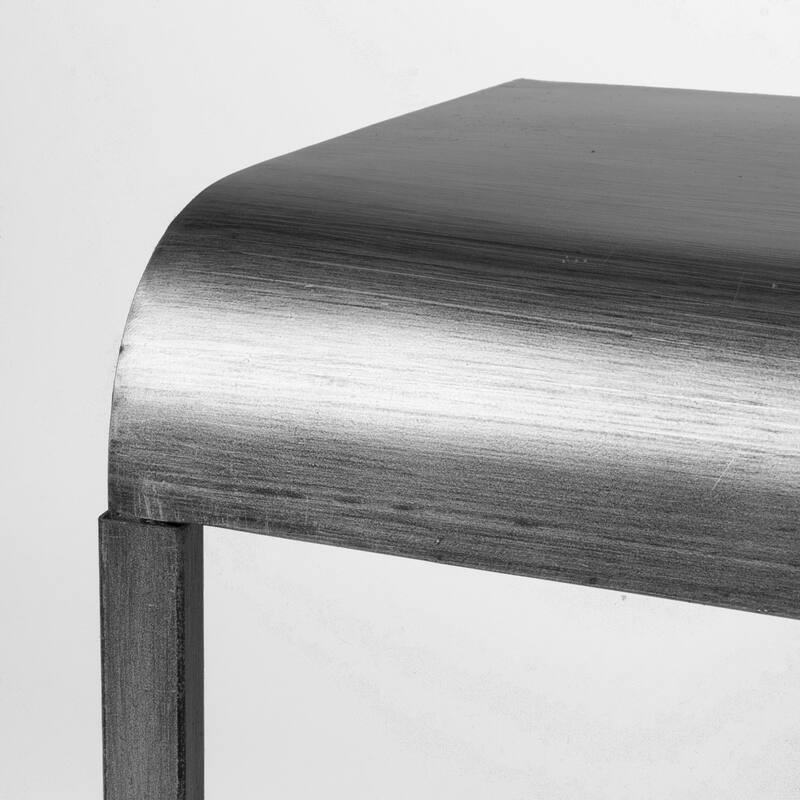 American Art Decor Silver Portable, & Compact C-Shaped Desk