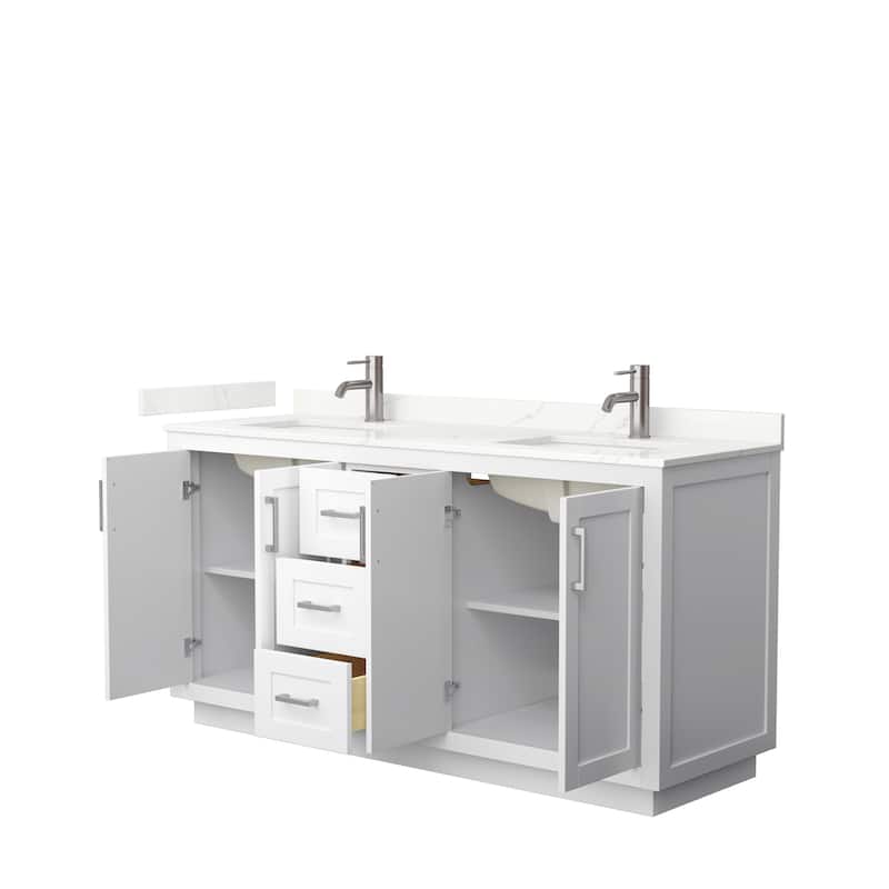 Miranda 66-inch Double Vanity, Quartz Top
