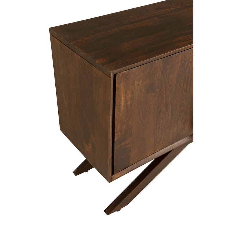 Modena Mid-Century Modern 59" Wide Solid Wood Walnut TV Stand