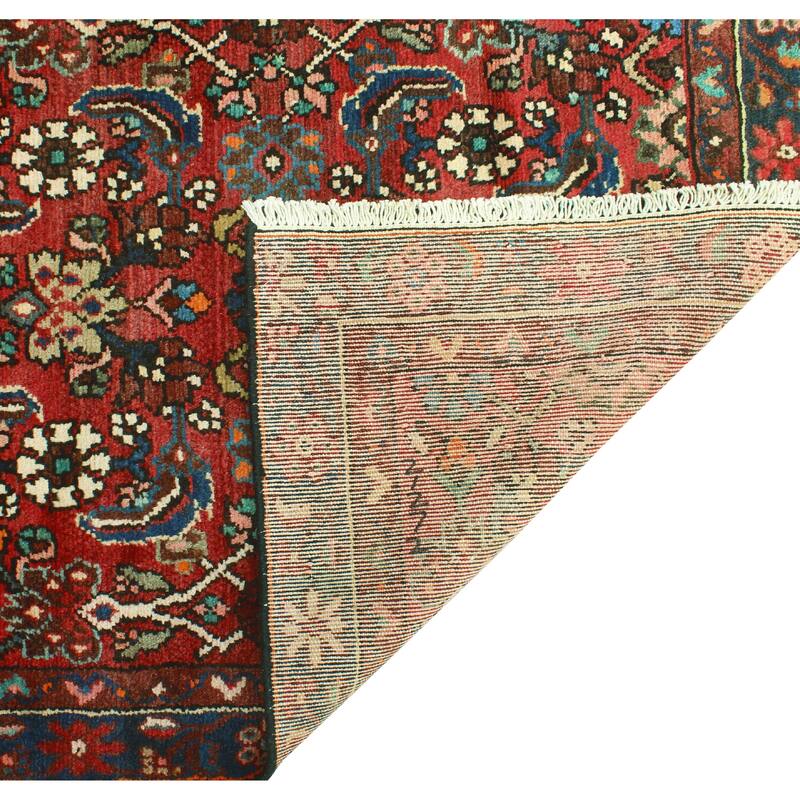 Fine Vintage Distressed Burl Red/Navy Runner - 2'0" x 9'3"