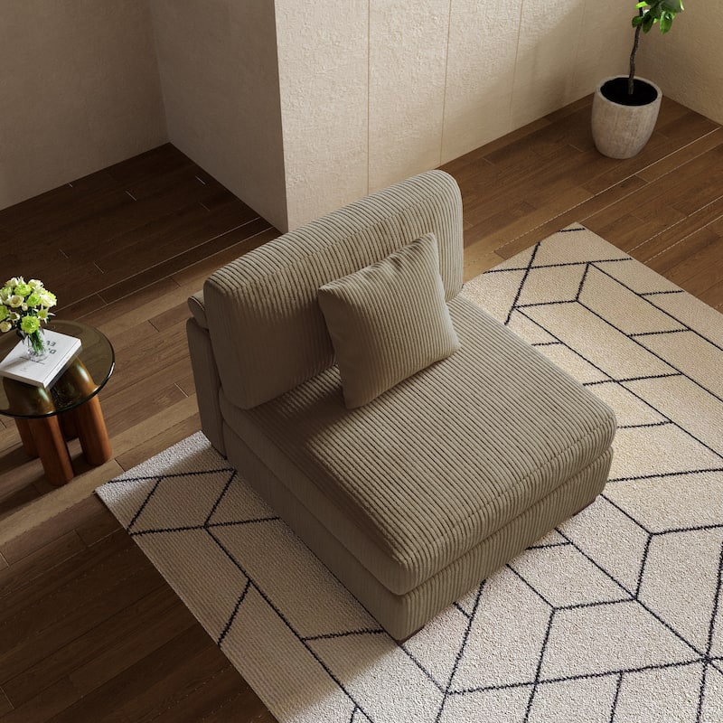 Modern Modular Sectional Sofa Corduroy Chaise Lounges