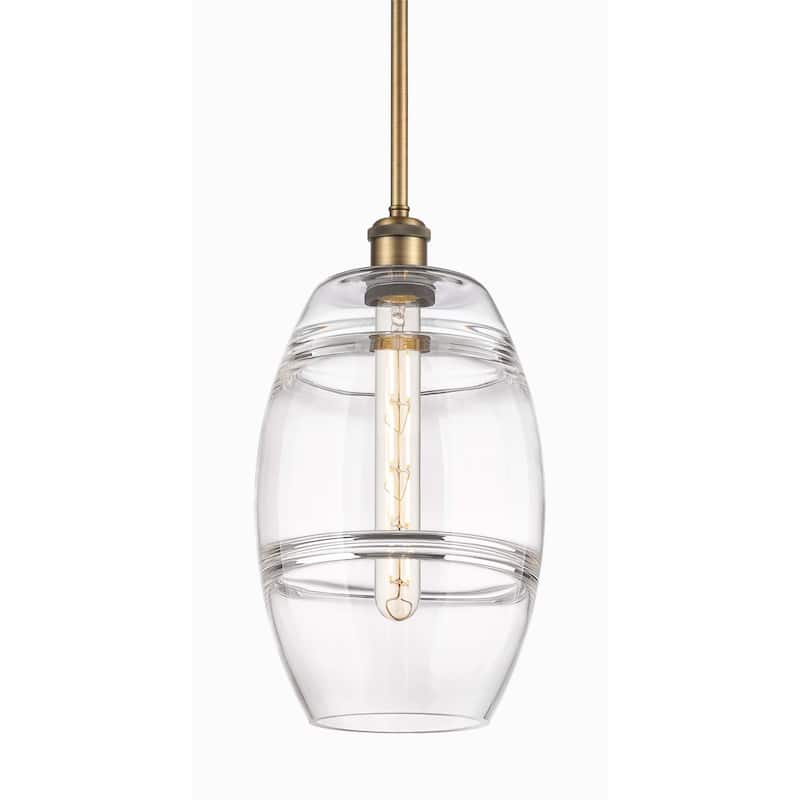 Innovations Lighting 516-1S-10-8 Vaz Pendant Vaz 8" Wide Mini Pendant - Brushed Brass / Clear