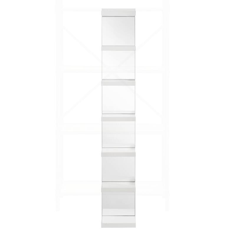 Versatile White Open Shelving Rack for Stylish Living Room