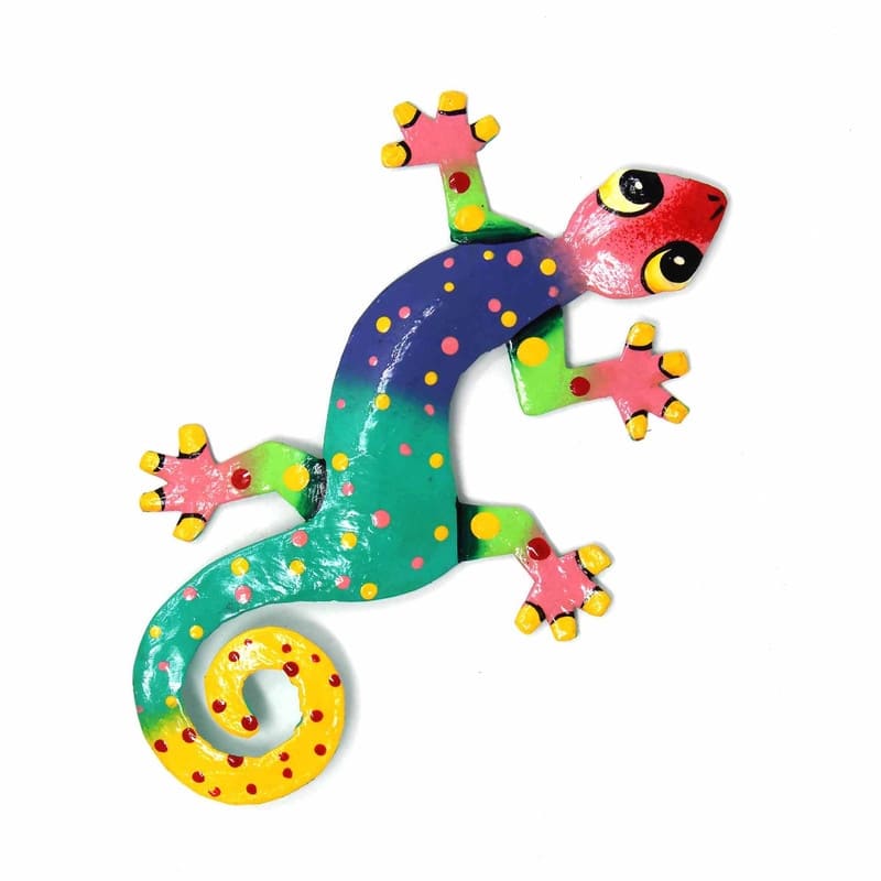 Handmade Recycled Metal Gecko Wall Art (Haiti)