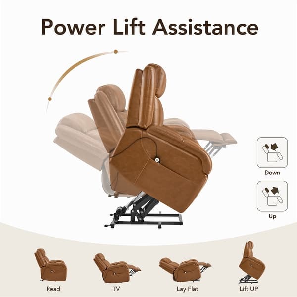 Spruce & Spring Dual Motor Power Lift Recliner Chair for Elderly with ...