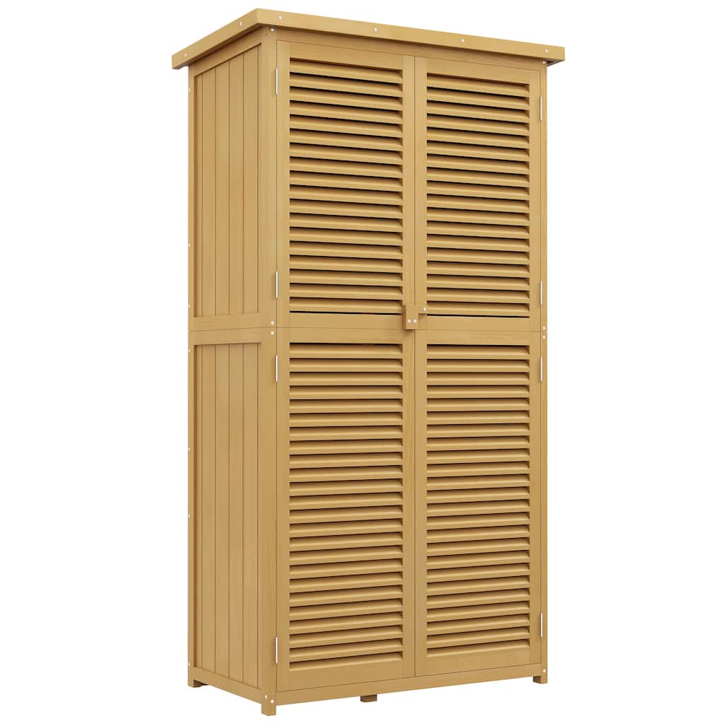 Outsunny 5' x 3' Wooden Outdoor Storage Cabinet