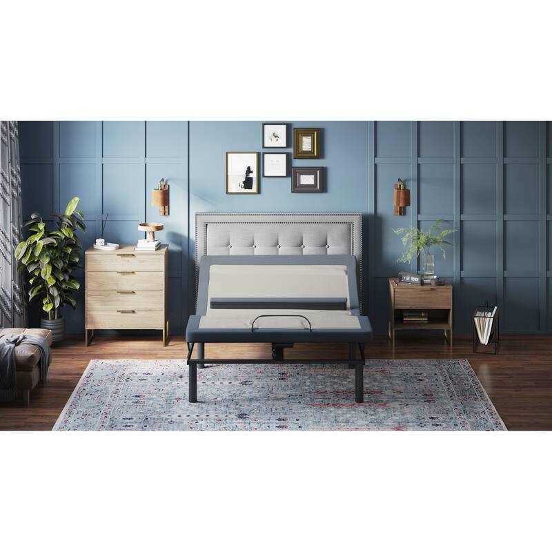 Adjustable Bed Base with Head/Foot Tilt and Lumbar Position Adjustment