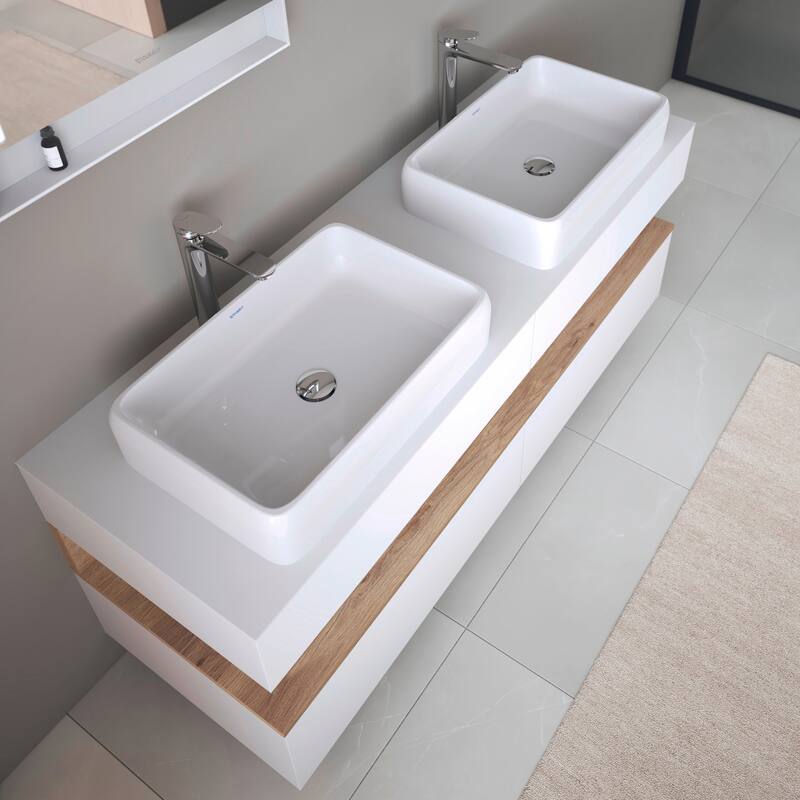 Duravit 238360-0HOLE Qatego 23-5/8" Rectangular Ceramic Vessel