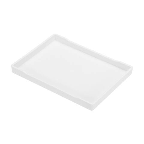 8x6" Fast Food Tray, Plastic Multi-Purpose Rectangle Serving Tray, White