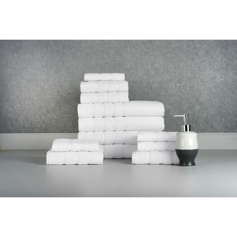 Bibb Home 12 Piece Egyptian Cotton Towel Set