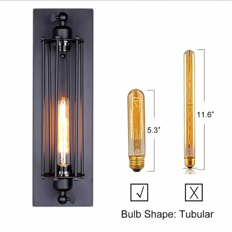 Modern Farmhouse 1-Light Black Metal Flush Mount Wall Sconces
