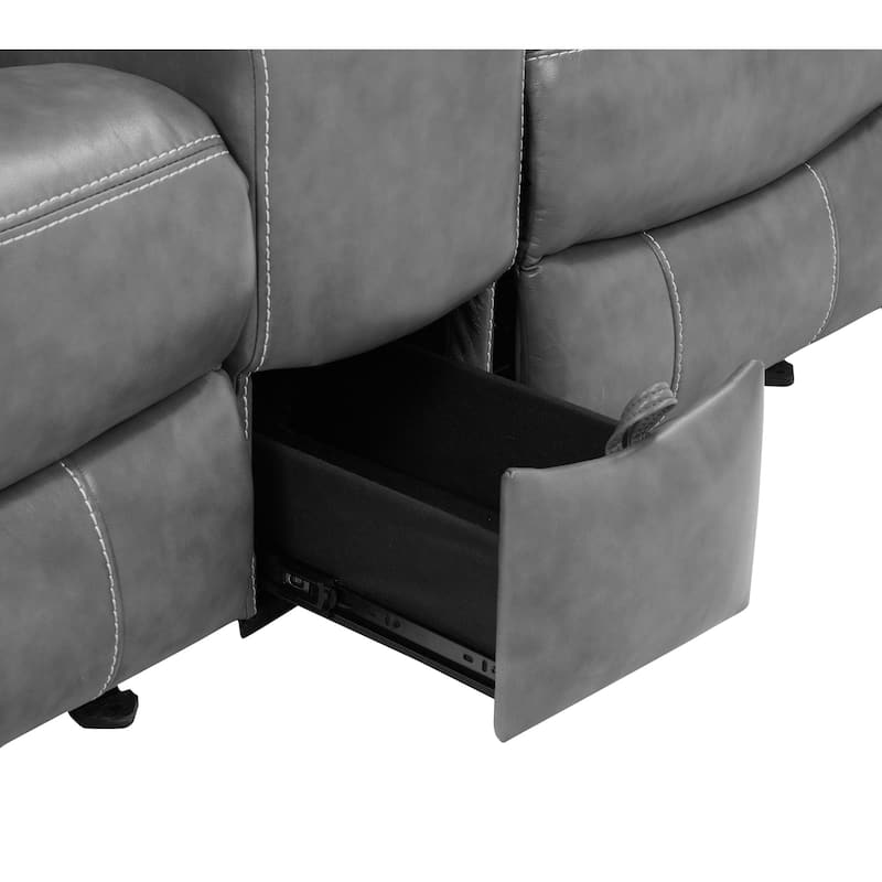 Conrad Grey Upholstered Padded Arm Motion Sofa Set