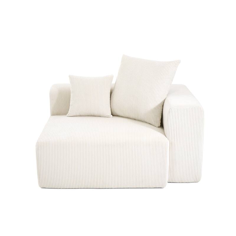 51"W Oversized Modular No Assembly Corduroy Accent Corner Chair