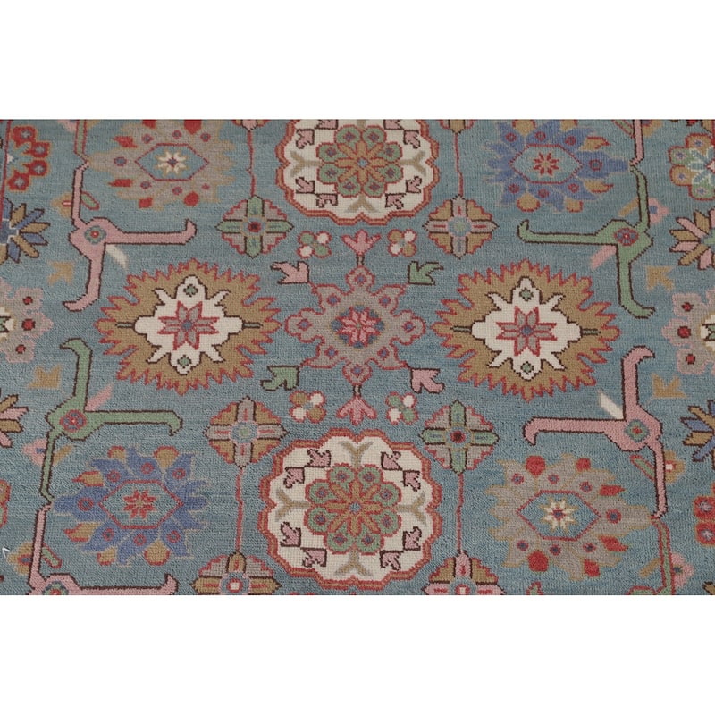 All-Over Oushak Oriental Area Rug Hand-Knotted Wool Carpet - 8'2"x 9'10"