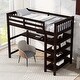 preview thumbnail 4 of 14, Twin Size Loft Bed with Storage Shelves and Under-bed Desk, Black