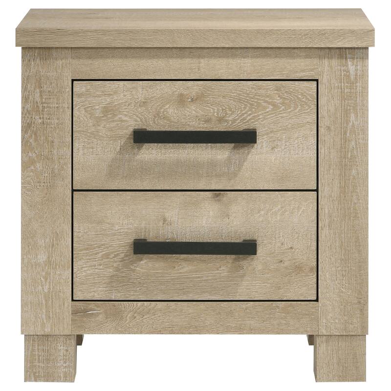 Sansome Weathered Oak 2-drawer Nightstand Bedside Table