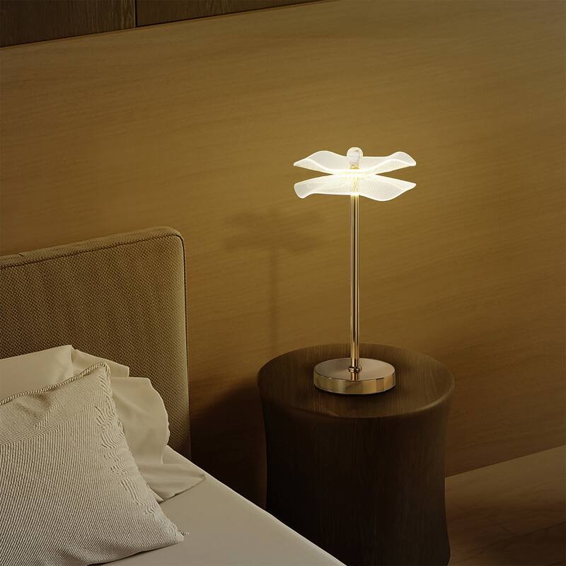 LED Acrylic Copper Gold Luminaire Table Lamp